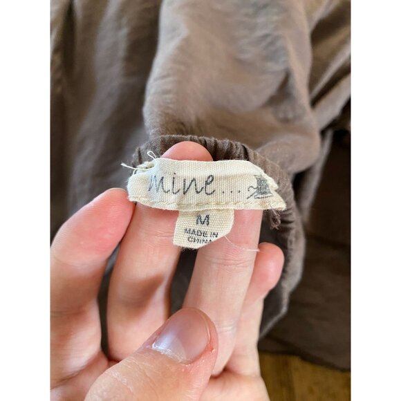 Mine Womens Halter Collared Ruffle Tiered Button-Down Dress Medium Brown Blend - Picture 4 of 8